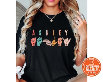 Personalized ASL T-Shirt: Custom Name Sign Language Gift