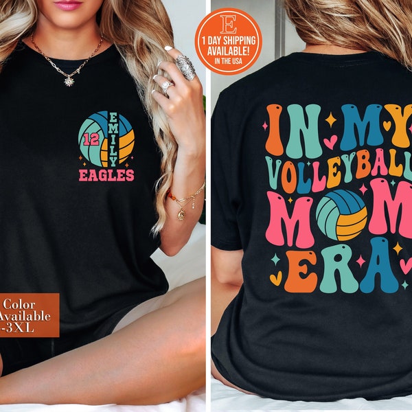 In My Volleyball Mom Era Sweatshirt, Custom Volleyball Shirt, Personalized Volleyball Mom Shirt, Mom Shirt, Volleyball Mom Game Day Shirt