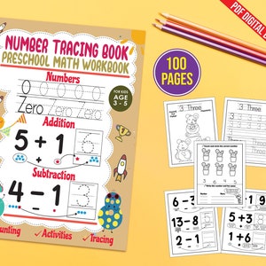 Number Tracing Book for Kids Ages 3-5 Preschool Math Workbook | Etsy