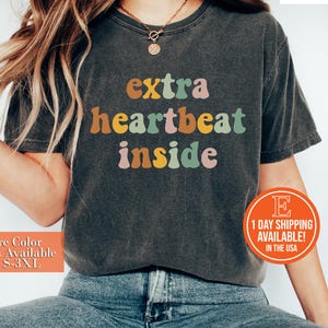 Extra Heartbeat Inside Sweatshirt, Baby Announcement, Pregnancy Reveal, Mom To Be, We&#39;re Expecting, Maternity Sweater, Pregnancy Outfit