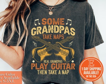 Camiseta de guitarra para abuelo, regalo para guitarrista, camiseta divertida de música para papá, camiseta de papá músico, regalo del Día del Padre para el abuelo.