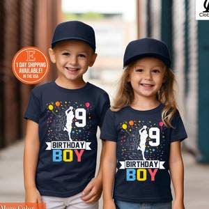 Kids 9 (Custom) Year Old Boy Birthday Football 9th Boy Birthday  T-Shirt, Football Boy Birthday Shirt