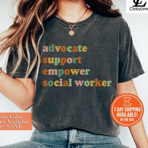 Chemise d&#39;assistante sociale pour femme, chemise d&#39;assistante sociale rétro, cadeau pour assistante sociale, chemise d&#39;assistante sociale scolaire