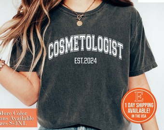 Camiseta personalizada de cosmetóloga 2025, regalo de graduación de cosmetología