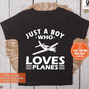 Airplane lover Shirt, Just A Boy Who Loves Planes T-Shirt, Aviation Shirt, Airline Pilot Gift, Flying Planes Shirt, Vintage Aviator Gift
