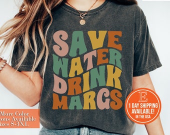 Save Water Drink Margs Shirt, Funny Margarita Lover Tee, Margs & Matrimony Bachelorette Party Tees