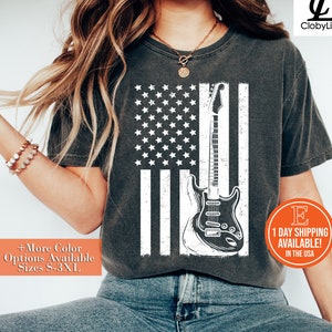 Guitarist USA Flag Shirt, Hoodie, Sweatshirt, Guitarist, Guitar Shirt, Guitar Player Shirt, Guitar Player Gift, American Flag Band Shirt