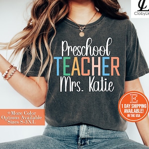 Preschool Teacher (Custom) Shirt, Personalized Preschool Shirt, Pre-K Shirt Preschool, Preschool Team, Cute Preschool Team Teacher Shirts