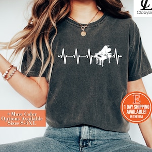 Piano Heartbeat Shirt, Hoodie, Sweatshirt, Music Lover Tee, Piano Shirt, Piano Shirt,  Pianist Shirt, Music Notes Shirt, Musical Note Shirt