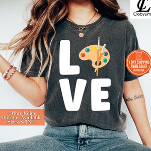 Love Art Shirt, Hoodie, Sweatshirt - Funny Paint Palette Brush Artist Painter Gift Kids Men Women T-Shirt, Teacher Artist Painter Superpower