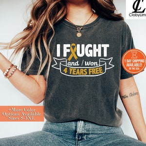 Childhood Cancer Survivor Shirt: Cancerversary 4 Years Free, Custom Year