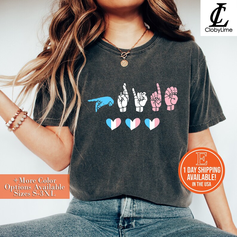 Sign Language Pride Transgender ASL Pride Shirt, Trans Sign Language Tee - Etsy