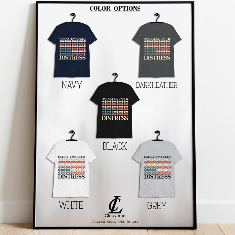 One Nation Under Distress Wildflower Flag T-Shirt, Upside Down American Flag Shirt bild 7