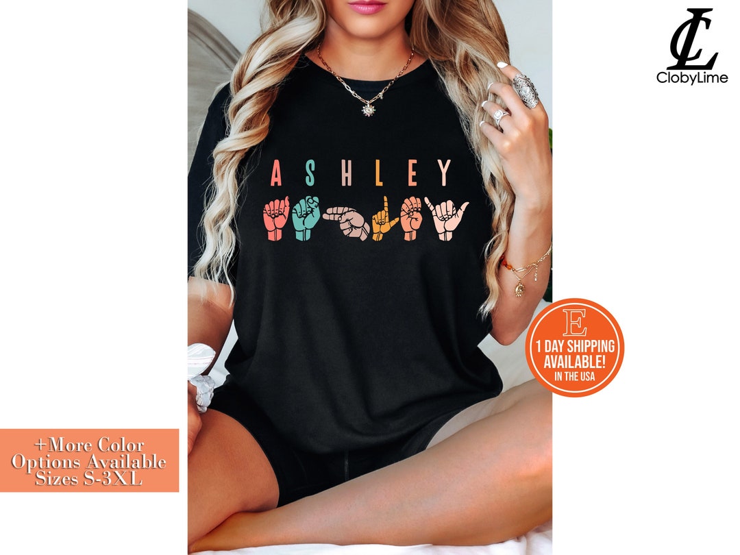 Personalized Sign Language Shirt, Custom Name Hand Sign Language T ...