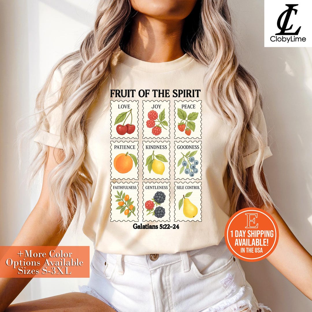Fruits of the Spirit Christian T-shirt, Boho Christian Religious Tees ...