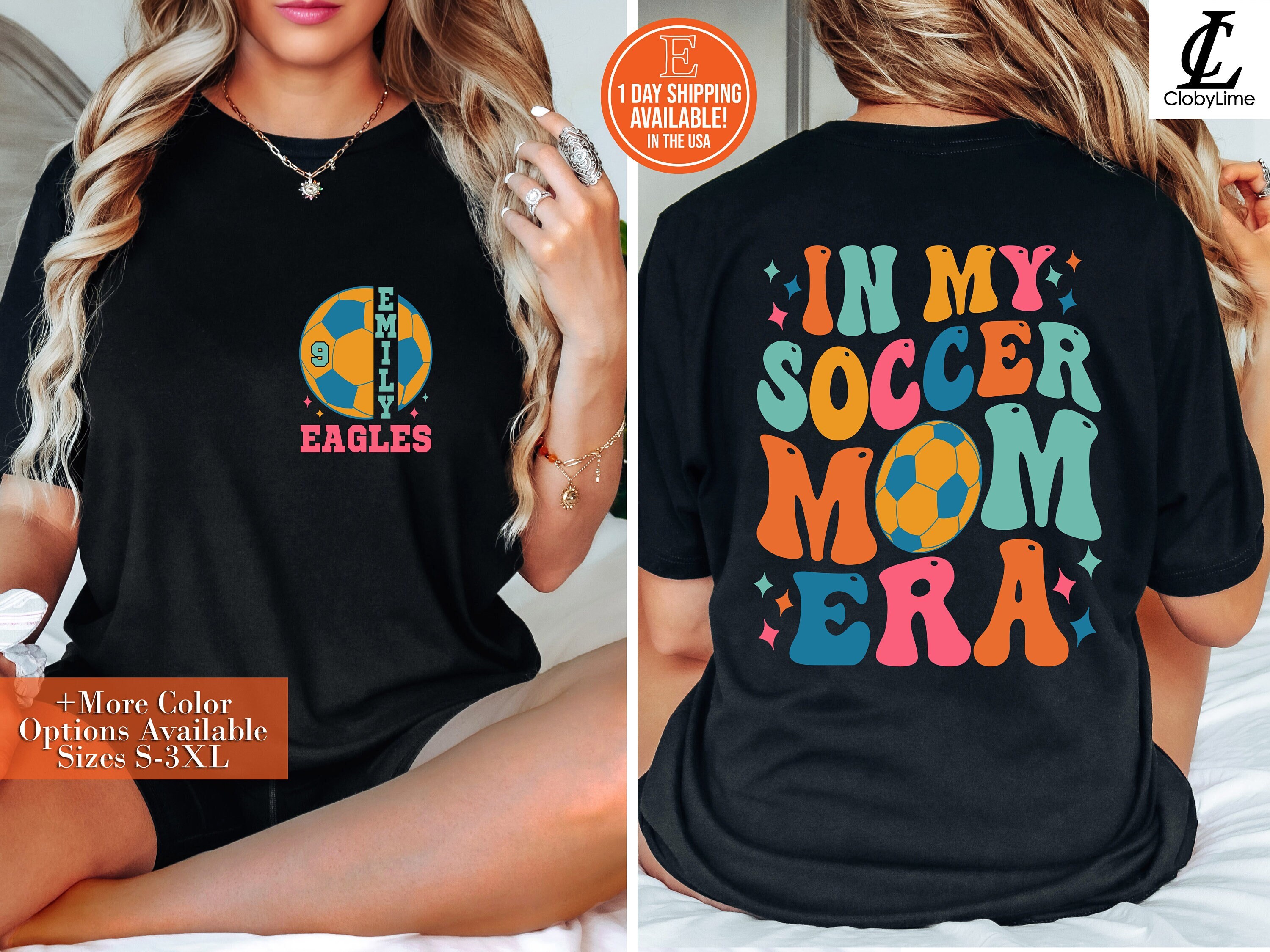 In My Soccer Mom Era Custom Shirt, Custom Soccer  Shirt, Personalized Soccer Mom Shirt, Mom Shirt, Soccer Mom Game Day Shirts