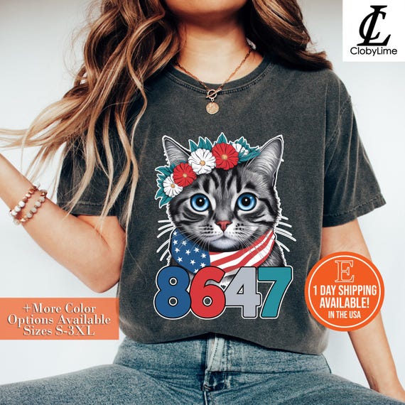 8647 Floral Retro 86 47 Cat Lovers Shirt, Democrat 8647 Shirt, 86