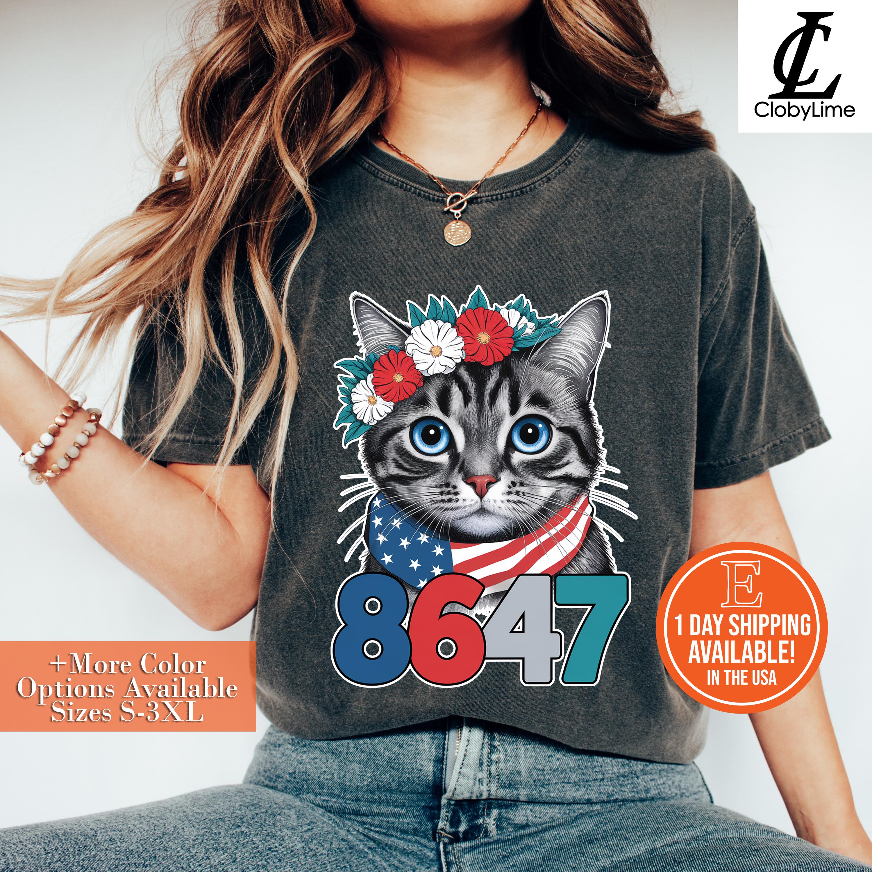 8647 Floral Retro 86 47 Cat Lovers Shirt, Democrat 8647 Shirt, 86