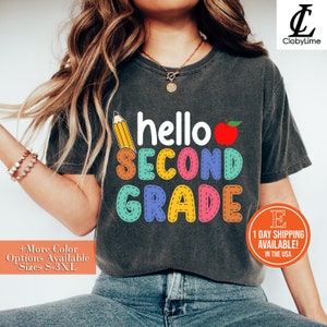 Hello Second Grade Shirt, Second Grade Teacher, 2nd Grade, Teacher Shirts, Gifts For Teachers, First Day of School Shirt, Back to School Tee