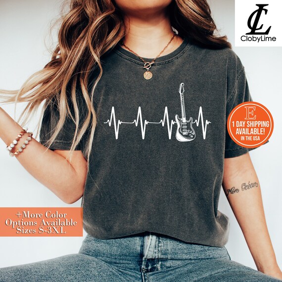 Electric Guitar Player Ekg Pulse Heartbeat Tshirt Great Gift Electric Guitar Player Ekg Pulse Heartbeat Tshirt Great Gift