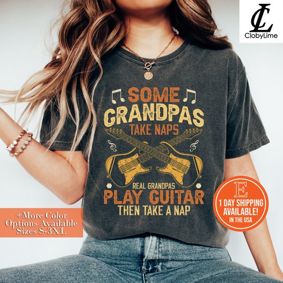 Grandpa Guitar Lover Men's T-Shirt, Dad Guitar Owner Tee For Him, Husband Guitarist Gift, Funny Guitar Gifts For Men, Father's Day Shirt