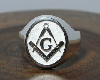 Silver 925 Men's Masonic Ring, Handmade Freemasonry SILVER 925 ring, Freemasonry Ring, Knights Templar Ring, Ring with Freemasonry Symbol