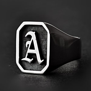 Sterling Silber Initial Ring: Personalisierter Buchstabe Ring