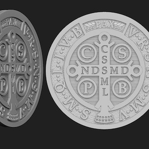 Moneda de San Benito de plata de ley 925, Medalla de San Benito cristiana, Moneda de San Benito, San Benito de plata, Regalo de plata para hombres