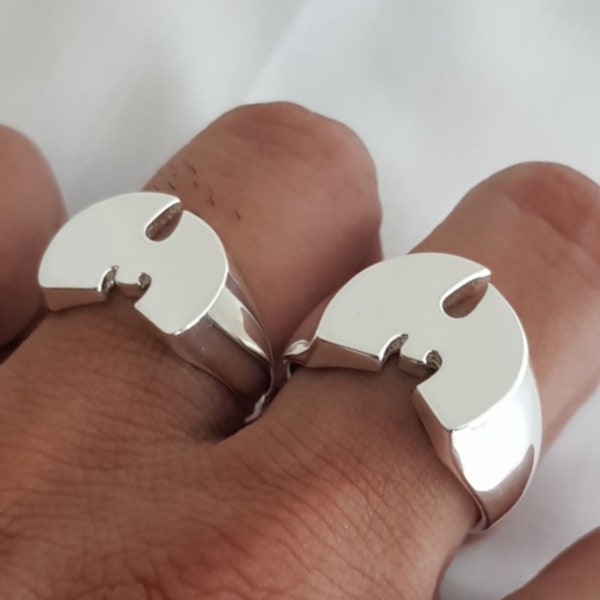 Massiver Sterling Silber Ring, handgemachter Ring, Wu tang Ring, Männer Wu Ring, mutige Männer Ring, Wu tang Clan Ring, Geschenk für ihn.