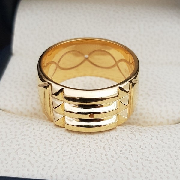 Atlantis ring - Sterling Silver Atlantis Ring- 24k Gold Plated -Black Finish, 14k gold filled. 925 Hallmarked