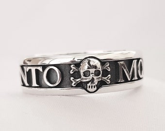 Memento Mori Ring, 925 Silver Memento Mori Ring, Memento Mori Jewelry, Memento Mori Signet Ring, Stoicism Ring, Stoic Jewelry, stoic ring