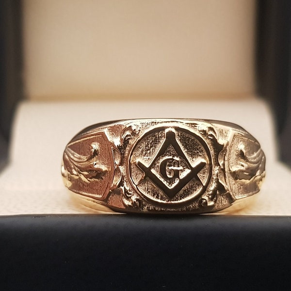 Freemason masonic ring, 925 sterling solid ring, Masonic order, Mason ring, Unique ring, Gift for her, Gift for him, Masonic silver ring.