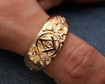 14k Gold Masonic Rings, 925 silver Masonic Rings, Freemason Ring, Master Mason Rings, Men's Masonic Rings, Women's Masonic Signet Ring