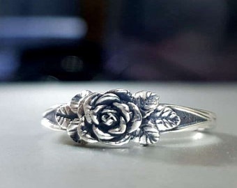 Handmade Rose Ring, Rose Ring, Love Ring, Unique Rose Ring, Flower jewelry, Pinky jewelry, Rose day gift, Gift for her, Gift for him.