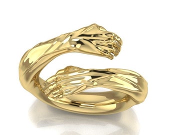 Pierścień do przytulania ze srebra próby 925: Promise Jewelry, ręcznie robiony