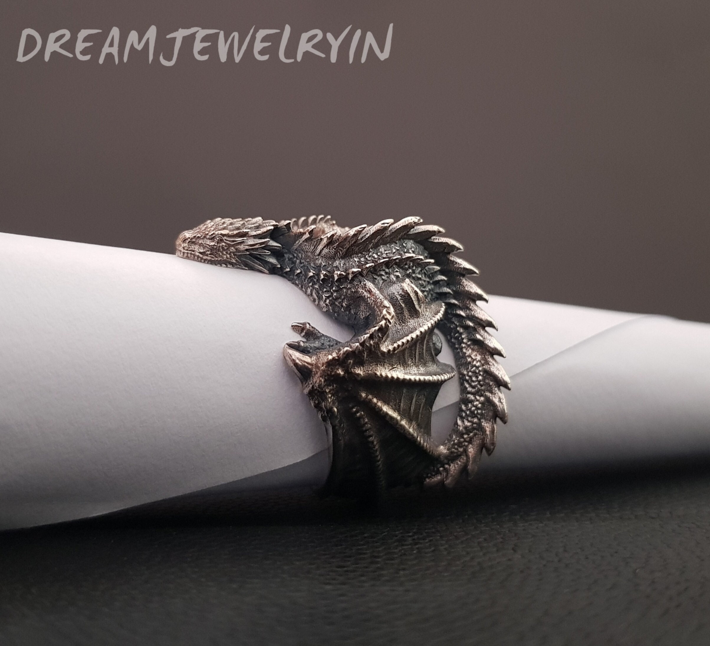 Detailed Dragon Stainless Steel Ring Scr2222 | Wholesale Jewelry Website