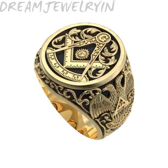 Masonic Ring Men Signet Silver Rings Mason Ring Ring for Men s