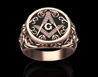 Sterling Silver Masonic Signet Ring: Master Mason Jewelry