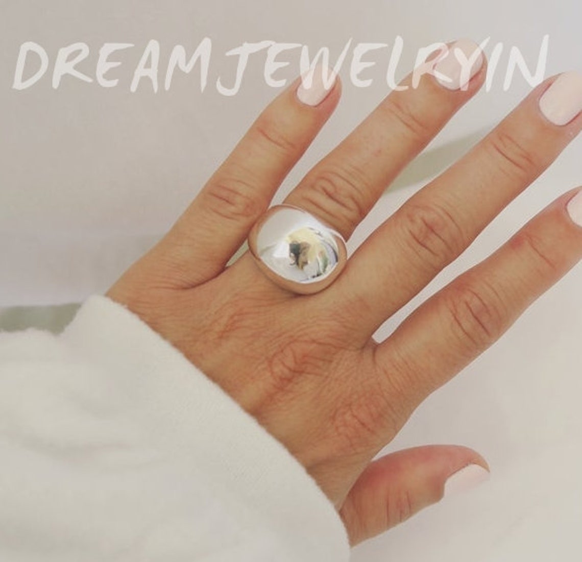 Chunky Silver Ring Sterling Silver Large Ring Big Ring Gift Etsy