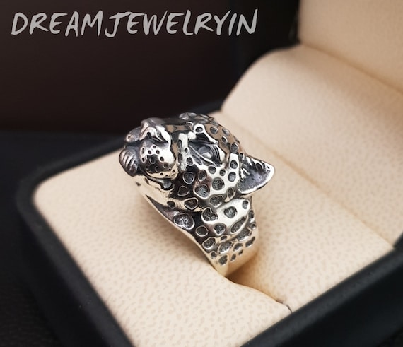 Men's Stunning Gold/Silver Tone Jaguar Head Rings, Nice Craftmanship,  Spiritual Animal Ring