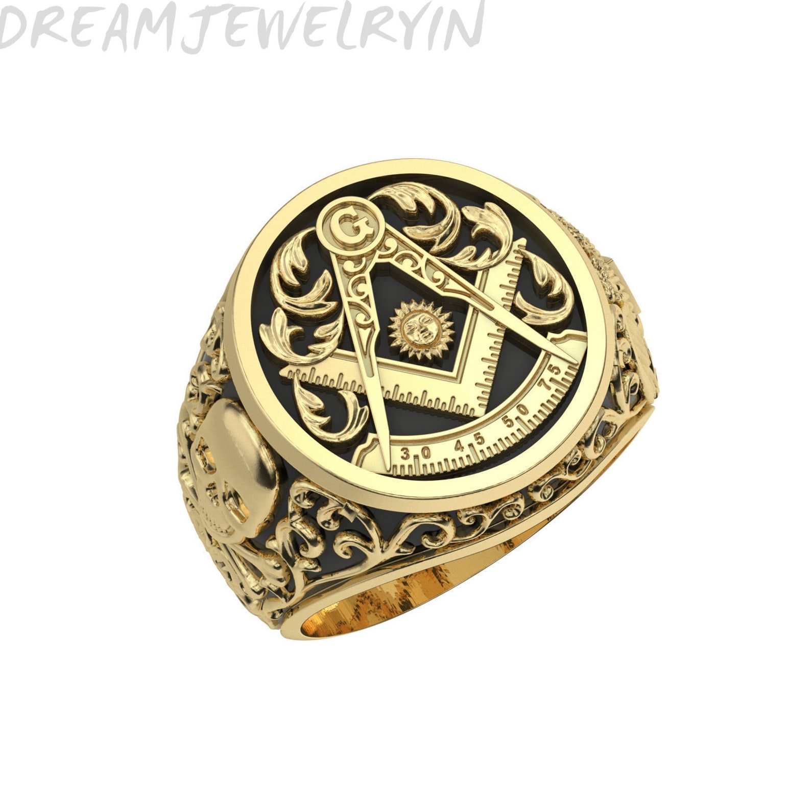 Masonic Ring Men Silver Rings Mason Ring Ring for Etsy