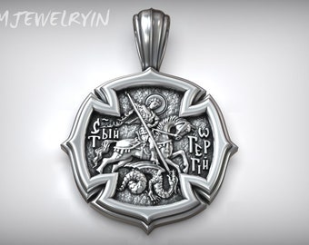 Silver Archangel Saint Michael Necklace, Solid Silver Archangel Men's Pendant, St Michael Necklace, St Michael Is Commander Of The Army