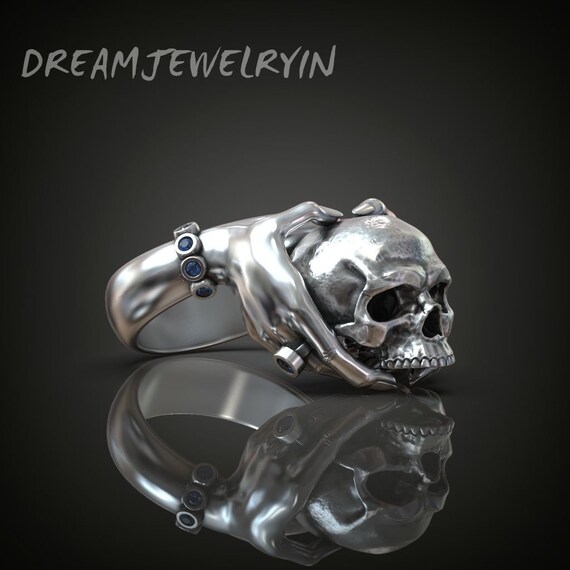 JewelryWe Anello Scheletrico Punk Largo Unisex - Design Colonna Vertebrale 4 Strati, Acciaio Inox 316L, Regalo Gotico - 5