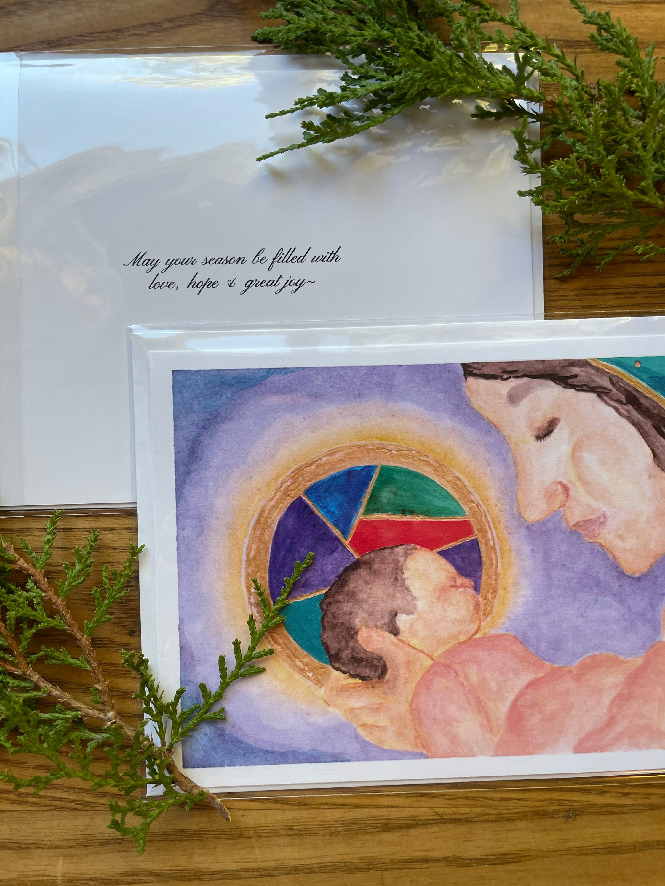 Christmas Card Mother and Child - Etsy