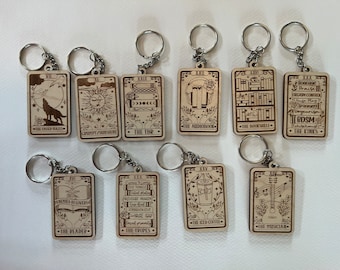 You choose wooden tarot bookish booktok keychains! There are a ton of options to choose from! You can personalize the back!