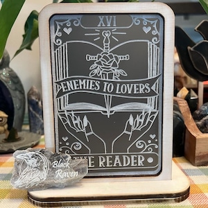 The Enemies to Lovers Bookish bookshelf decor / candle holder.