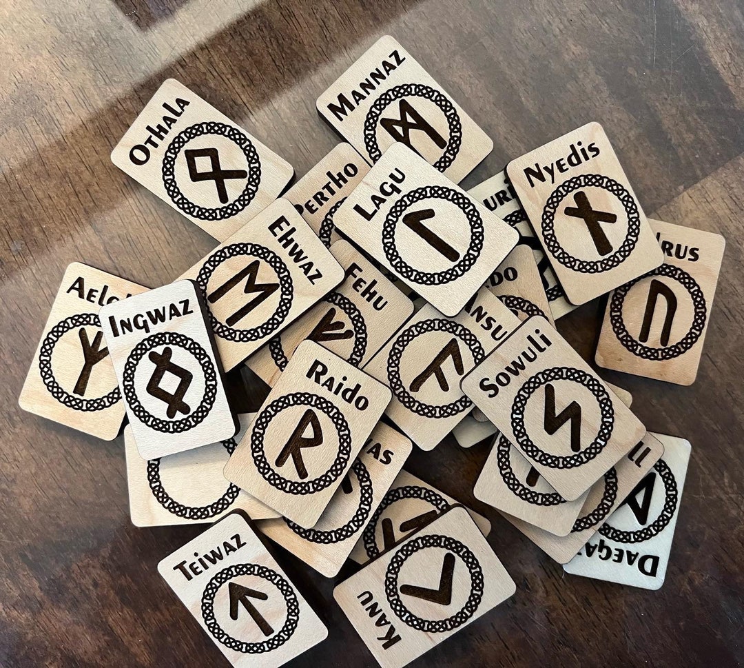 Elder Futhark Wooden and Engraved Runes - Etsy Canada