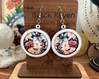 Spring time Mother’s Day collection wooden earrings.