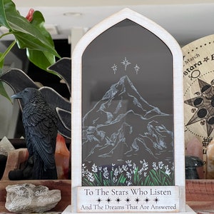 To the stars who listen wooden candle holder/ display