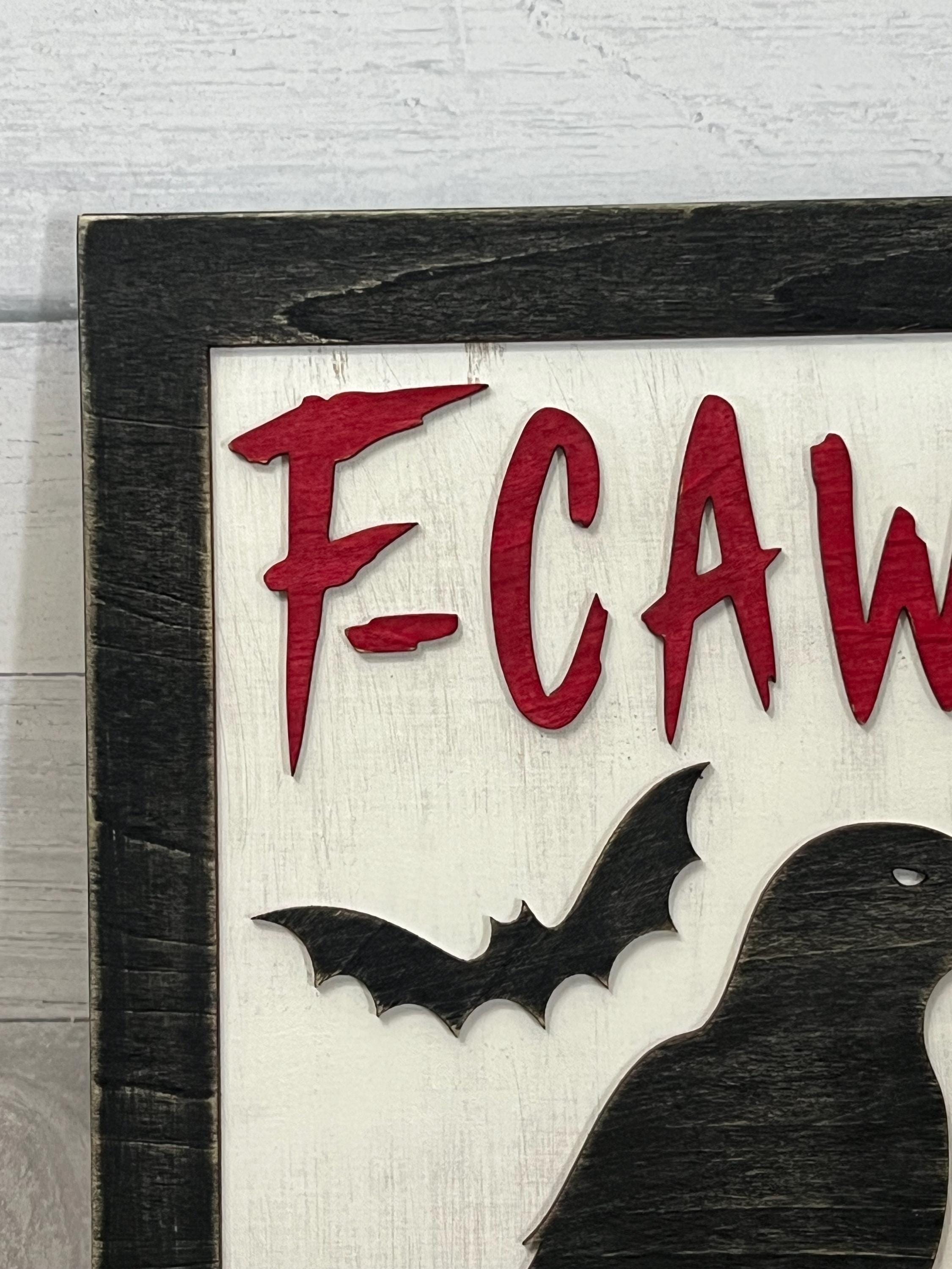 F-Caw-F Crow Chicken Funny Halloween Yard Flags One Size
